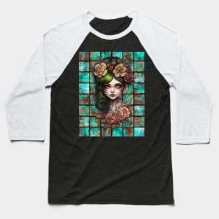 Copper Patina Boho Gothic Girl 6 Baseball T-Shirt